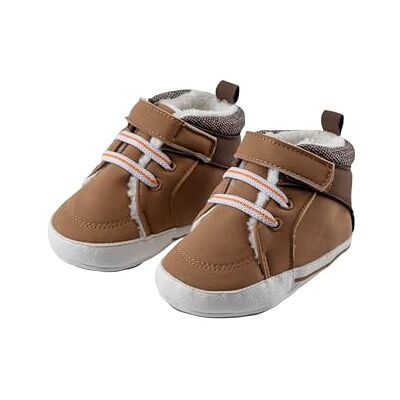 Sterntaler Babyschuh aus Kunstleder Gewebe, Jungen mit aufgenähter und rutschfester Sohle elastische Schnürsenkel und Klettverschluss gefüttert mit Teddyflausch, beige, 20 Sterntaler Babyschuh aus Kunstleder Gewebe, Jungen mit aufgenähter und rutschfester Sohle elastische Schnürsenkel und Klettverschluss gefüttert mit Teddyflausch, beige, 20