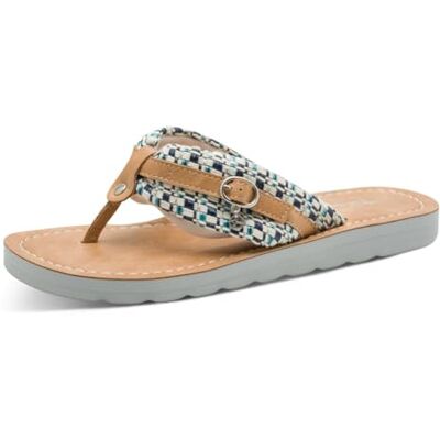 Tamaris Damen Zehentrenner Pantolette flach, blau, 37 EU Tamaris Damen Zehentrenner Pantolette flach, blau, 37 EU