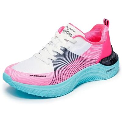 Skechers Snoop Ace Cyber Walker-Sneaker für Damen, Weiß, Schwarz und Rosa, Netzstoff, Hot Melt Blue Tr, 39 EU Skechers Snoop Ace Cyber Walker-Sneaker für Damen, Weiß, Schwarz und Rosa, Netzstoff, Hot Melt Blue Tr, 39 EU