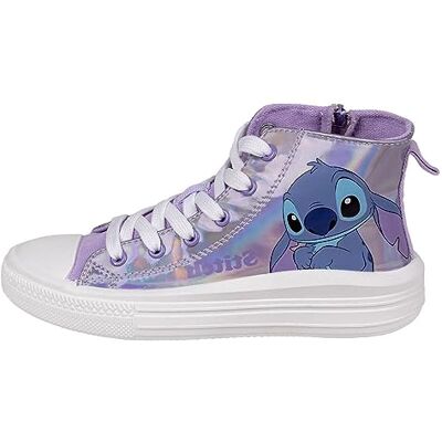 Disney Stitch High Top Sneakers Holografisches Rosa Größe 32 Mit Schnürsenkel Sportschuhe für Kinder mit PVC-Sohle Stitch Aufdruck Original Produkt in Spanien Designed Disney Stitch High Top Sneakers Holografisches Rosa Größe 32 Mit Schnürsenkel Sportschuhe für Kinder mit PVC-Sohle Stitch Aufdruck Original Produkt in Spanien Designed