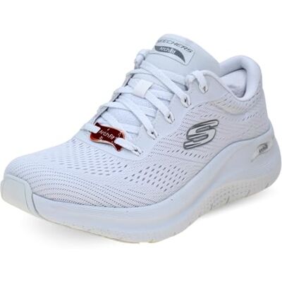 Skechers Damen Arch Fit 2.0 Big League Sneaker, Weißer Netzbesatz, 38 EU Skechers Damen Arch Fit 2.0 Big League Sneaker, Weißer Netzbesatz, 38 EU