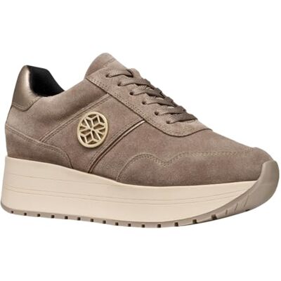Geox Damen D New KENCY Sneaker, Beige, 37 EU Geox Damen D New KENCY Sneaker, Beige, 37 EU