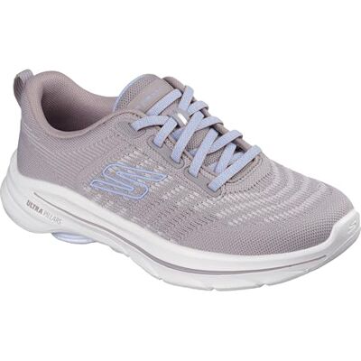 Skechers Go Walk 8 Britt Damen-Sneaker, Taupe Textil, Blauer Besatz, 37 EU Skechers Go Walk 8 Britt Damen-Sneaker, Taupe Textil, Blauer Besatz, 37 EU