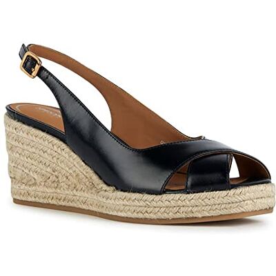 Geox Damen D PANAREA Espadrille Wedge Sandal,Schwarz,36 EU Geox Damen D PANAREA Espadrille Wedge Sandal,Schwarz,36 EU