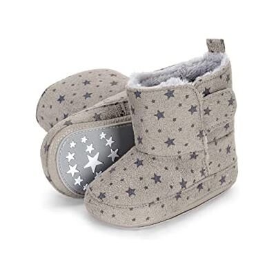 Sterntaler Baby Mädchen Baby-Stiefel Sterne Babyschuh Babystiefel, Babystiefelchen Low-Top Babyschuh mit Kunststoff Sohle hellgrau, 18 Sterntaler Baby Mädchen Baby-Stiefel Sterne Babyschuh Babystiefel, Babystiefelchen Low-Top Babyschuh mit Kunststoff Sohle hellgrau, 18