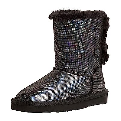 s.Oliver Mädchen Winterstiefel ohne Absatz Gefüttert mit Schleife Schwarz (Black Comb.), 36 s.Oliver Mädchen Winterstiefel ohne Absatz Gefüttert mit Schleife Schwarz (Black Comb.), 36
