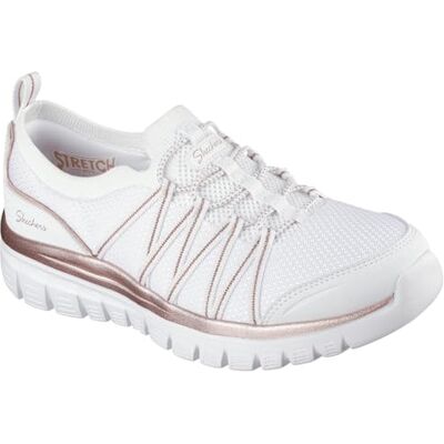 Skechers Graceful Purecrush Damen-Sneaker, Weißer Rotgold-Strick, 39 EU Skechers Graceful Purecrush Damen-Sneaker, Weißer Rotgold-Strick, 39 EU