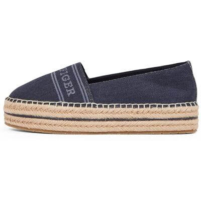 Tommy Hilfiger Damen Espadrilles Denim Platform mit Plateau, Blau (Space Blue), 40 Tommy Hilfiger Damen Espadrilles Denim Platform mit Plateau, Blau (Space Blue), 40