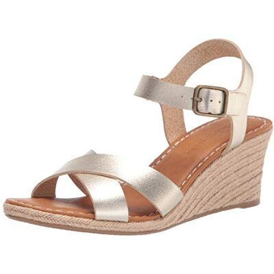 Amazon Essentials Damen Espadrille-Sandale mit Keilabsatz, Gold, 43 EU Amazon Essentials Damen Espadrille-Sandale mit Keilabsatz, Gold, 43 EU