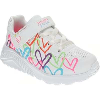 Skechers Girl's UNO Lite Love Levitate Sneaker, weiß, 4 UK Child Skechers Girl's UNO Lite Love Levitate Sneaker, weiß, 4 UK Child