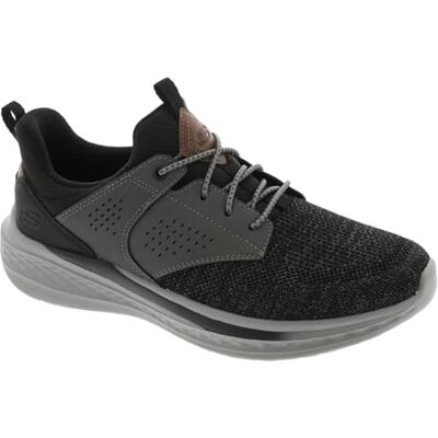 Skechers Herren Slade-Breyer 210892 Gestrickte Netz-Bungee-Spitze mit Viertelkäfig-Slipper, schwarz/grau, 45 EU Skechers Herren Slade-Breyer 210892 Gestrickte Netz-Bungee-Spitze mit Viertelkäfig-Slipper, schwarz/grau, 45 EU