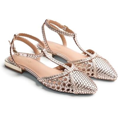 GIOSEPPO JHELUM Mary Jane Flache Damenschuhe, Platin, Größe 36 GIOSEPPO JHELUM Mary Jane Flache Damenschuhe, Platin, Größe 36