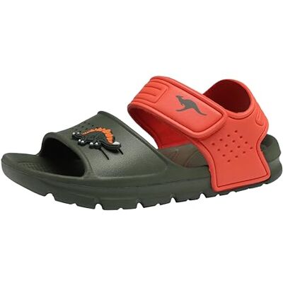 KangaROOS Unisex Kinder Kangaswim II Sandale, Military Green Flame, 30 EU KangaROOS Unisex Kinder Kangaswim II Sandale, Military Green Flame, 30 EU