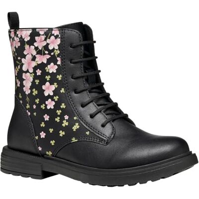 Geox JUNIOR J ECLAIR GIRL ANKLE BOOTS BLACK/ROSE 36_EU Geox JUNIOR J ECLAIR GIRL ANKLE BOOTS BLACK/ROSE 36_EU