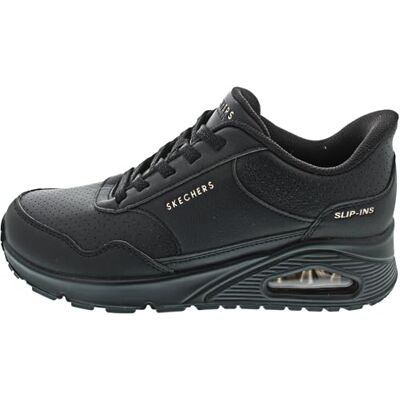 Skechers Damen Uno Banksia Luxe Slip-InTurnschuhe, Black Duraleather, 39.5 EU Skechers Damen Uno Banksia Luxe Slip-InTurnschuhe, Black Duraleather, 39.5 EU