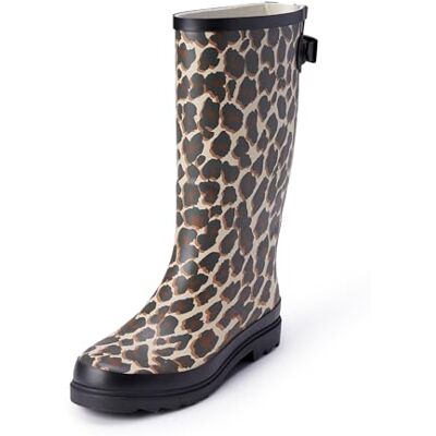 Amazon Essentials Damen Hohe Wasserdichte Regenstiefel, Leopard, 43 EU Amazon Essentials Damen Hohe Wasserdichte Regenstiefel, Leopard, 43 EU