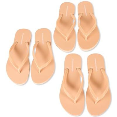 Amazon Essentials Damen Flipflops, 3er-Pack, Beige, 36 EU Amazon Essentials Damen Flipflops, 3er-Pack, Beige, 36 EU