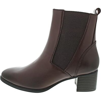 MARCO TOZZI Damen Chelsea Boots aus Leder mit Absatz, Braun (Cafe), 40 MARCO TOZZI Damen Chelsea Boots aus Leder mit Absatz, Braun (Cafe), 40