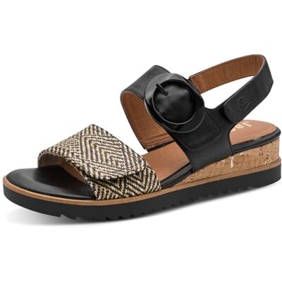 Jana Damen Wedge/Plat Sand MultiAdj+vegan BLACK/NATURE 41 Jana Damen Wedge/Plat Sand MultiAdj+vegan BLACK/NATURE 41