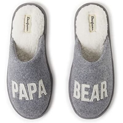 Dearfoams Herren Geschenke für Väter, lustiger Vatertag, Papa, Bär, Hausschuhe, Hell, meliert, Grau, 41/43 EU Dearfoams Herren Geschenke für Väter, lustiger Vatertag, Papa, Bär, Hausschuhe, Hell, meliert, Grau, 41/43 EU