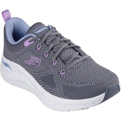 Skechers Damen Arch Fit 2.0 Fast PacedSneaker, Grauer Strick, mehrere Besätze, 41 EU Skechers Damen Arch Fit 2.0 Fast PacedSneaker, Grauer Strick, mehrere Besätze, 41 EU