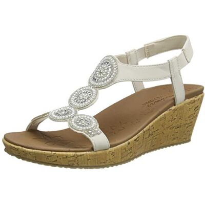 Skechers Beverlee Date Glam Damen-Sandalen, Cremeweiß, 40 EU Skechers Beverlee Date Glam Damen-Sandalen, Cremeweiß, 40 EU