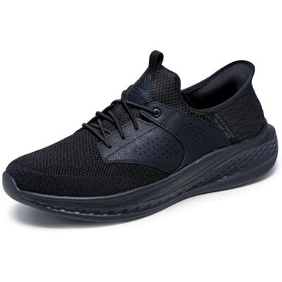 Skechers Herren Slade Caster Slip-InTurnschuhe, Black Knitted Mesh / Synthetic, 41.5 EU Skechers Herren Slade Caster Slip-InTurnschuhe, Black Knitted Mesh / Synthetic, 41.5 EU
