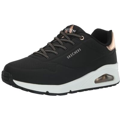 Skechers Damen UNO-Shimmer Away Sneaker, Schwarz/Weiß, 41 EU Skechers Damen UNO-Shimmer Away Sneaker, Schwarz/Weiß, 41 EU