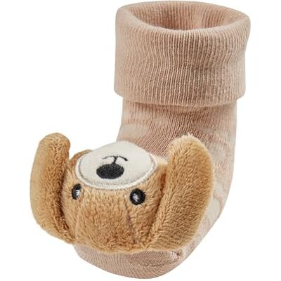 Sterntaler Baby Socken Unisex Rasselsocken – weiche Baumwollsocken mit Umschlag, Innenfutter und Hund-Motiv – mit Rassel – beige, Größe 16 Sterntaler Baby Socken Unisex Rasselsocken – weiche Baumwollsocken mit Umschlag, Innenfutter und Hund-Motiv – mit Rassel – beige, Größe 16