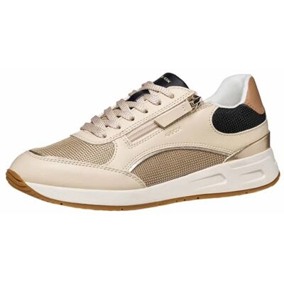 Geox Damen D BULMYA B Sneaker, Papyrus/Black, 41 EU Geox Damen D BULMYA B Sneaker, Papyrus/Black, 41 EU