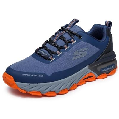 Skechers Herren Max Protect Promote Track Turnschuhe, Nvy Synthetic/Textile/Orange Trim, 45.5 EU Skechers Herren Max Protect Promote Track Turnschuhe, Nvy Synthetic/Textile/Orange Trim, 45.5 EU