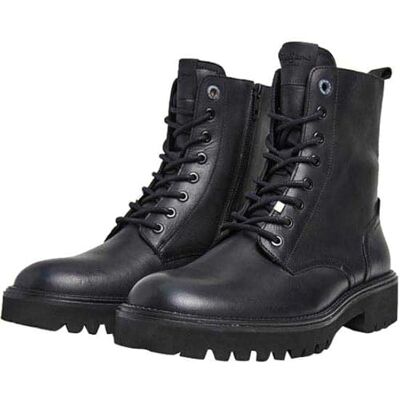 Pepe Jeans Durham Combat Lederstiefel schwarz Pepe Jeans Durham Combat Lederstiefel schwarz