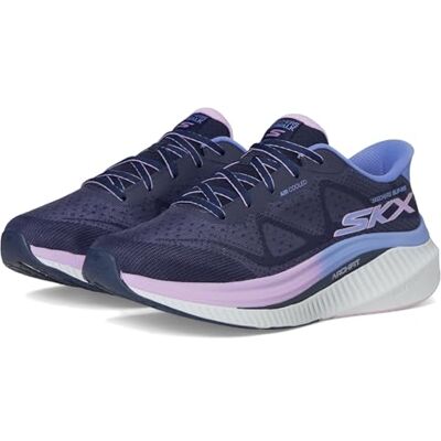 Skechers Damen Go Walk Max Cushioning Arch Fit Areena Slip-InTurnschuhe, Navy Textile/Lavender Trim, 37 EU Skechers Damen Go Walk Max Cushioning Arch Fit Areena Slip-InTurnschuhe, Navy Textile/Lavender Trim, 37 EU