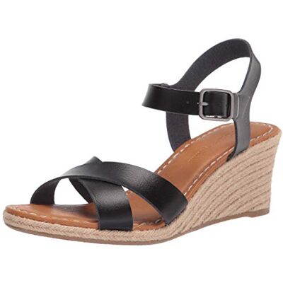 Amazon Essentials Damen Espadrille-Sandale mit Keilabsatz, Schwarz, 43 EU Amazon Essentials Damen Espadrille-Sandale mit Keilabsatz, Schwarz, 43 EU