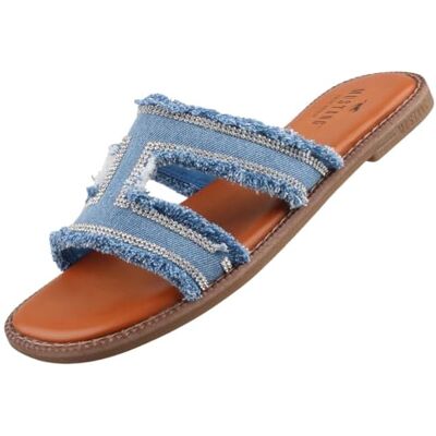 MUSTANG Damen Pantolette Jeansblau EU 37 MUSTANG Damen Pantolette Jeansblau EU 37