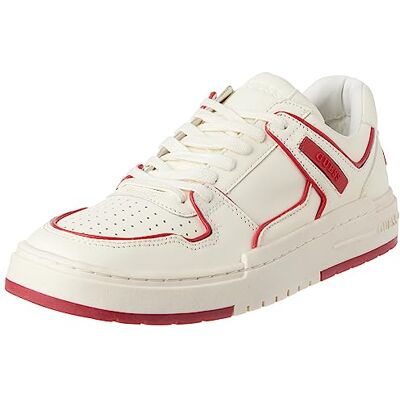 Guess Herren Cento Sneaker, Weiß Rot, 43 EU Guess Herren Cento Sneaker, Weiß Rot, 43 EU