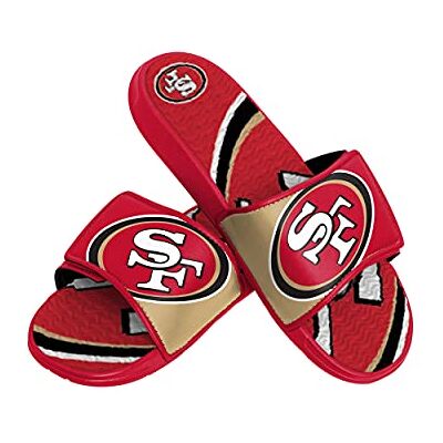 FOCO San Francisco 49ers NFL Herren Colorblock Big Logo Gel Slides L FOCO San Francisco 49ers NFL Herren Colorblock Big Logo Gel Slides L