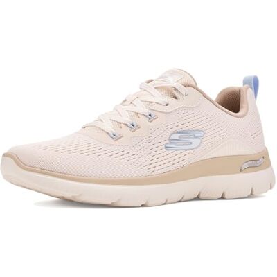 Skechers Damen Arch Fit Summits Daily Flow Turnschuhe, Natural Mesh Synthetic Taupe Trim, 38.5 EU Skechers Damen Arch Fit Summits Daily Flow Turnschuhe, Natural Mesh Synthetic Taupe Trim, 38.5 EU