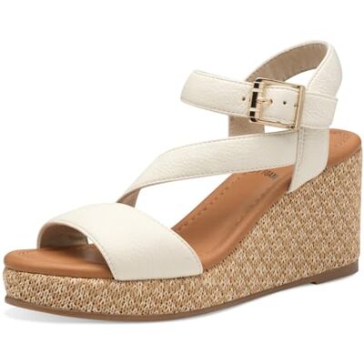 s.Oliver Damen Sandalen mit Keilabsatz Sommer Elegant, Beige (Cream), 41 EU s.Oliver Damen Sandalen mit Keilabsatz Sommer Elegant, Beige (Cream), 41 EU