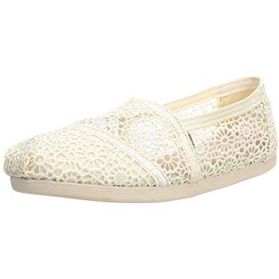TOMS Damen Moroccan Corchet Alpargata Flache Slipper, Grauweiß, 42 EU TOMS Damen Moroccan Corchet Alpargata Flache Slipper, Grauweiß, 42 EU