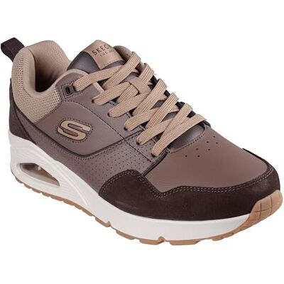 Skechers Herren UNO Retro OneSneaker, Braunes Leder und Wildleder Duraleather Mesh, 46 EU Skechers Herren UNO Retro OneSneaker, Braunes Leder und Wildleder Duraleather Mesh, 46 EU