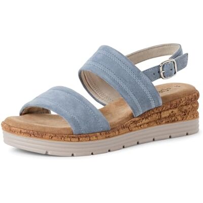 s.Oliver Damen Sandalen mit Keilabsatz aus Leder Sommer, Blau (Soft Blue), 38 EU s.Oliver Damen Sandalen mit Keilabsatz aus Leder Sommer, Blau (Soft Blue), 38 EU