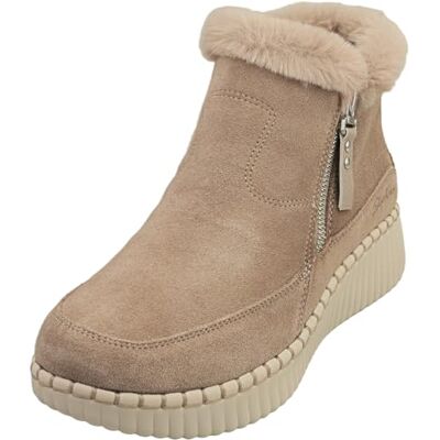 Skechers Damen Wilshire BLVD Fresh Zip Turnschuhe, Taupe Suede Faux Fur, 36 EU Skechers Damen Wilshire BLVD Fresh Zip Turnschuhe, Taupe Suede Faux Fur, 36 EU