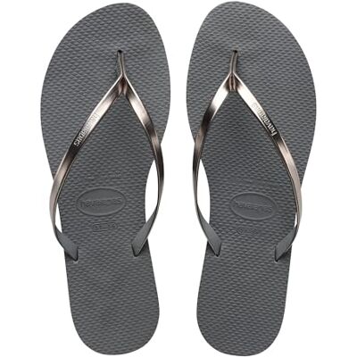 Havaianas You Bequeme, stylische und vielseitige Sandalen, Dünne Riemen Finish, Kleiner Absatz, für Damen, Grey Steel/Metallic Graphite, 41/42 EU (39/40 Herstellergröße) Havaianas You Bequeme, stylische und vielseitige Sandalen, Dünne Riemen Finish, Kleiner Absatz, für Damen, Grey Steel/Metallic Graphite, 41/42 EU (39/40 Herstellergröße)