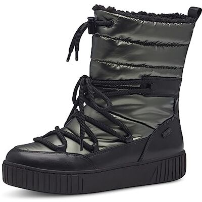 MARCO TOZZI Damen Stiefeletten zum Schnüren Winter Gefüttert, Grün (Khaki Met. Com), 40 MARCO TOZZI Damen Stiefeletten zum Schnüren Winter Gefüttert, Grün (Khaki Met. Com), 40