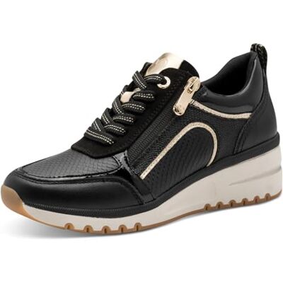 MARCO TOZZI Damen Sneaker weiches Feel Me Wechselfußbett weiches Innenfutter Vegan Modern, schwarz (Black Comb), 37 EU MARCO TOZZI Damen Sneaker weiches Feel Me Wechselfußbett weiches Innenfutter Vegan Modern, schwarz (Black Comb), 37 EU