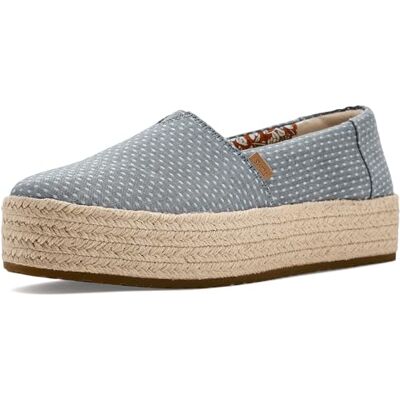 TOMS Damen Valencia Plateau, Niagara Mist Chambray Dot, 40 EU TOMS Damen Valencia Plateau, Niagara Mist Chambray Dot, 40 EU
