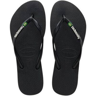 Havaianas Slim Brasil Logo, Bequeme, Robuste und Leichte Badelatschen für Frauen, Hommage an Brasilien, Flagge auf Riemen und Sohlen Havaianas Slim Brasil Logo, Bequeme, Robuste und Leichte Badelatschen für Frauen, Hommage an Brasilien, Flagge auf Riemen und Sohlen