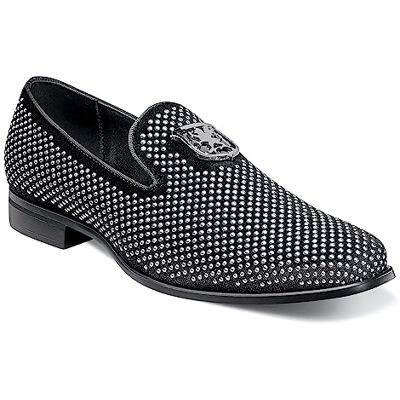 Stacy Adams Herren Swagger Fahrer-Slipper, schwarz/Silber, 47 EU Stacy Adams Herren Swagger Fahrer-Slipper, schwarz/Silber, 47 EU