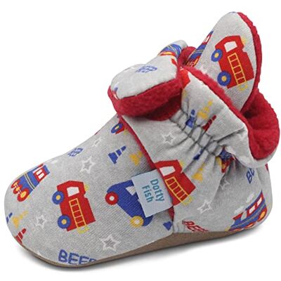 Dotty Fish Baumwoll-Babybooties – Fahrzeuge 6-12 monate Dotty Fish Baumwoll-Babybooties – Fahrzeuge 6-12 monate